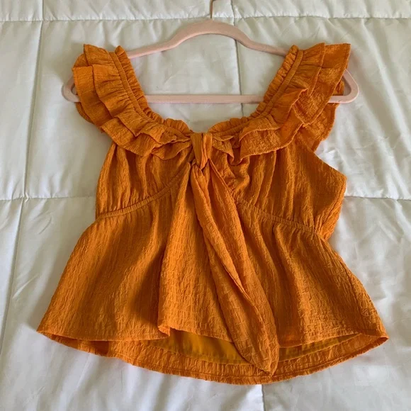 Orange Ruffle Top - Picture 2 of 2